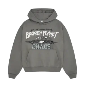 grey broken planet hoodie