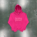 Pink Broken Planet Hoodie